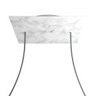 Square XXL Rose-One 2-hole and 4-side hole ceiling rosette set, 400 mm