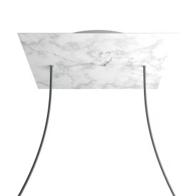   Square XXL Rose-One 2-hole and 4-side hole ceiling rosette set, 400 mm