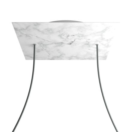 Square XXL Rose-One 2-hole and 4-side hole ceiling rosette set, 400 mm