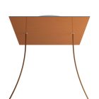 Square XXL Rose-One 2-hole and 4-side hole ceiling rosette set, 400 mm