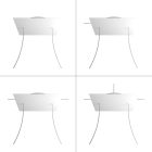 Square XXL Rose-One 2-hole and 4-side hole ceiling rosette set, 400 mm