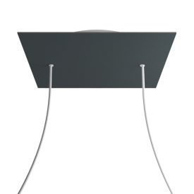   Square XXL Rose-One 2-hole and 4-side hole ceiling rosette set, 400 mm