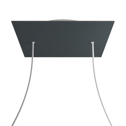 Square XXL Rose-One 2-hole and 4-side hole ceiling rosette set, 400 mm