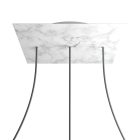 Square XXL Rose-One 3-row ceiling rose set with 4 side holes, 400 mm