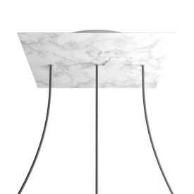   Square XXL Rose-One 3-row ceiling rose set with 4 side holes, 400 mm