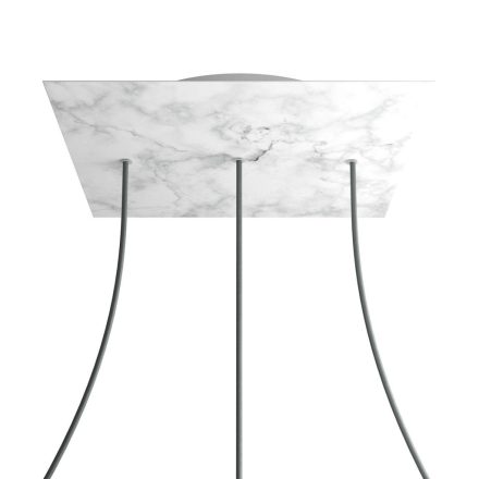 Square XXL Rose-One 3-row ceiling rose set with 4 side holes, 400 mm