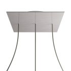 Square XXL Rose-One 3-row ceiling rose set with 4 side holes, 400 mm