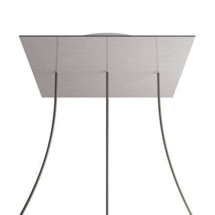 Square XXL Rose-One 3-row ceiling rose set with 4 side holes, 400 mm