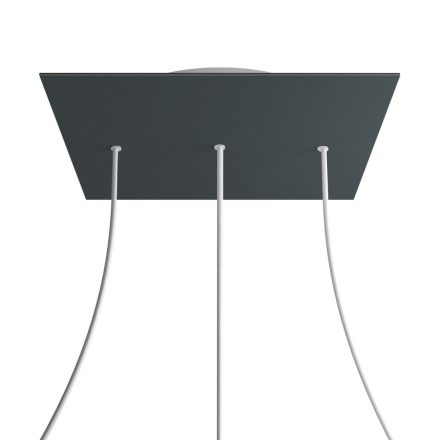 Square XXL Rose-One 3-row ceiling rose set with 4 side holes, 400 mm