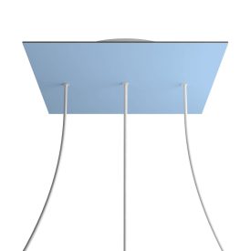   Square XXL Rose-One 3-row ceiling rose set with 4 side holes, 400 mm