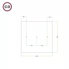  Square XXL Rose-One 3-row perforated and 4-sided perforated ceiling rose set, 400 mm - PROMO