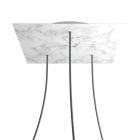 Square XXL Rose-One 3-hole and 4-side hole ceiling rosette set, 400 mm