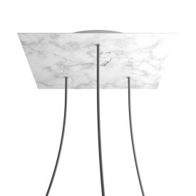   Square XXL Rose-One 3-hole and 4-side hole ceiling rosette set, 400 mm