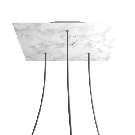 Square XXL Rose-One 3-hole and 4-side hole ceiling rosette set, 400 mm