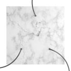 Square XXL Rose-One 3-hole and 4-side hole ceiling rosette set, 400 mm