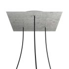 Square XXL Rose-One 3-hole and 4-side hole ceiling rosette set, 400 mm