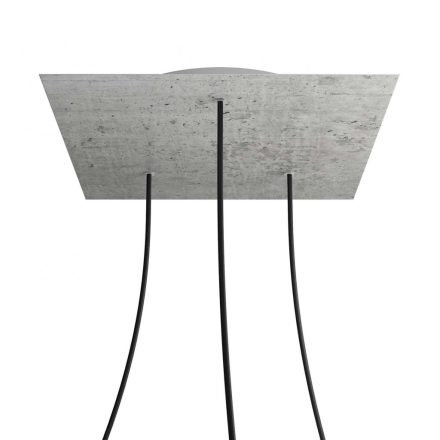 Square XXL Rose-One 3-hole and 4-side hole ceiling rosette set, 400 mm