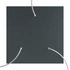 Square XXL Rose-One 3-hole and 4-side hole ceiling rosette set, 400 mm