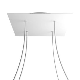   Square XXL Rose-One 4-hole and 4-side hole ceiling rosette set, 400 mm