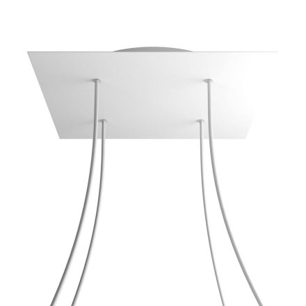 Square XXL Rose-One 4-hole and 4-side hole ceiling rosette set, 400 mm