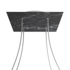 Square XXL Rose-One 4-hole and 4-side hole ceiling rosette set, 400 mm