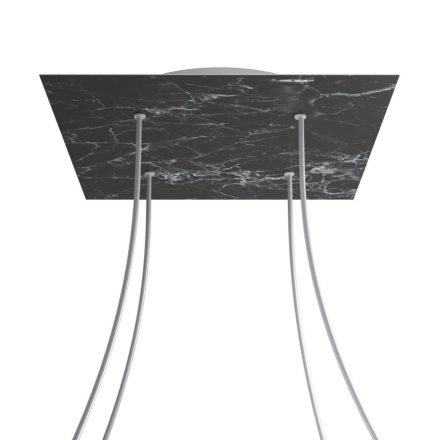 Square XXL Rose-One 4-hole and 4-side hole ceiling rosette set, 400 mm