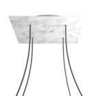 Square XXL Rose-One 4-hole and 4-side hole ceiling rosette set, 400 mm