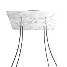   Square XXL Rose-One 4-hole and 4-side hole ceiling rosette set, 400 mm