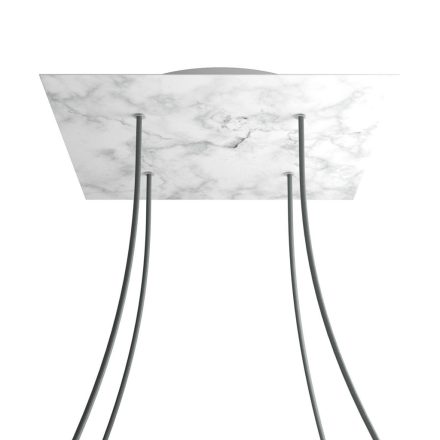 Square XXL Rose-One 4-hole and 4-side hole ceiling rosette set, 400 mm