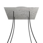 Square XXL Rose-One 4-hole and 4-side hole ceiling rosette set, 400 mm