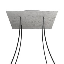   Square XXL Rose-One 4-hole and 4-side hole ceiling rosette set, 400 mm