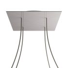 Square XXL Rose-One 4-hole and 4-side hole ceiling rosette set, 400 mm