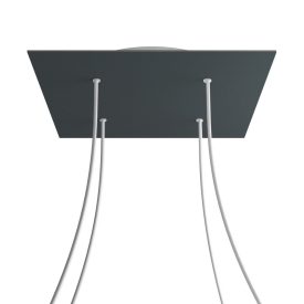   Square XXL Rose-One 4-hole and 4-side hole ceiling rosette set, 400 mm