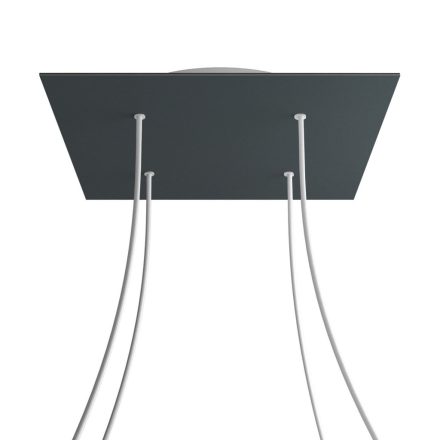 Square XXL Rose-One 4-hole and 4-side hole ceiling rosette set, 400 mm