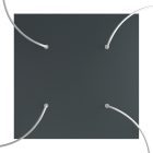 Square XXL Rose-One 4-hole and 4-side hole ceiling rosette set, 400 mm