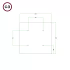  Square XXL Rose-One 4-hole and 4-side hole ceiling rose set, 400 mm - PROMO
