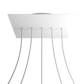   Square XXL Rose-One 5-row ceiling rose set with 4 side holes, 400 mm
