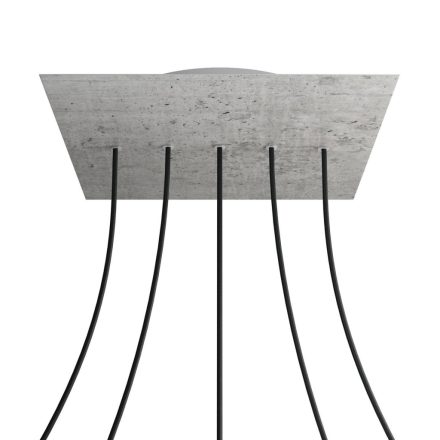 Square XXL Rose-One 5-row ceiling rose set with 4 side holes, 400 mm