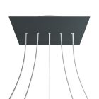 Square XXL Rose-One 5-row ceiling rose set with 4 side holes, 400 mm