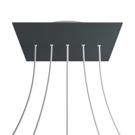   Square XXL Rose-One 5-row ceiling rose set with 4 side holes, 400 mm