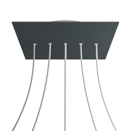 Square XXL Rose-One 5-row ceiling rose set with 4 side holes, 400 mm