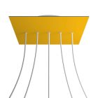 Square XXL Rose-One 5-row ceiling rose set with 4 side holes, 400 mm