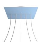 Square XXL Rose-One 5-row ceiling rose set with 4 side holes, 400 mm