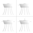 Square XXL Rose-One 5-row ceiling rose set with 4 side holes, 400 mm