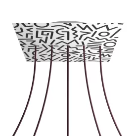    Square XXL Rose-One 5-row perforated and 4-sided perforated ceiling rose set, 400 mm - PROMO