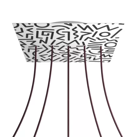  Square XXL Rose-One 5-row perforated and 4-sided perforated ceiling rose set, 400 mm - PROMO