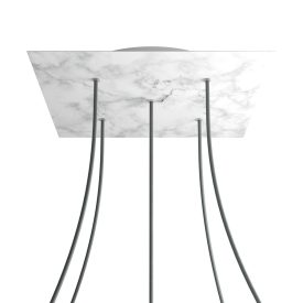   Square XXL Rose-One 5-hole and 4-side hole ceiling rosette set, 400 mm