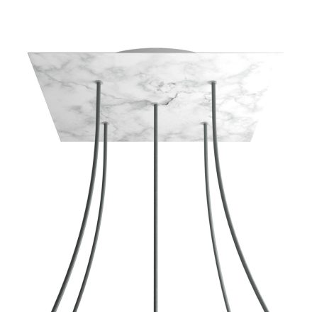 Square XXL Rose-One 5-hole and 4-side hole ceiling rosette set, 400 mm