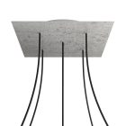 Square XXL Rose-One 5-hole and 4-side hole ceiling rosette set, 400 mm