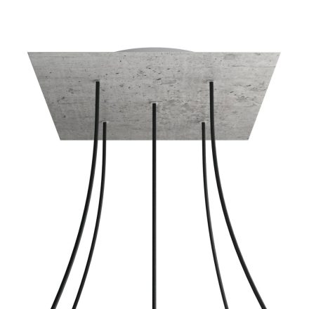 Square XXL Rose-One 5-hole and 4-side hole ceiling rosette set, 400 mm